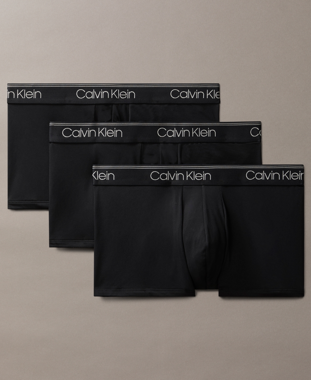 Men's 3-Pack Microfiber Stretch Low-Rise Trunk Underwear - Black