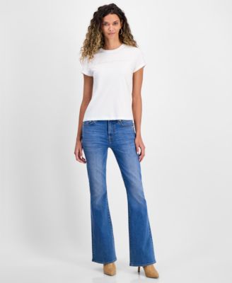 Women's Rhinestone Logo Cotton T-Shirt