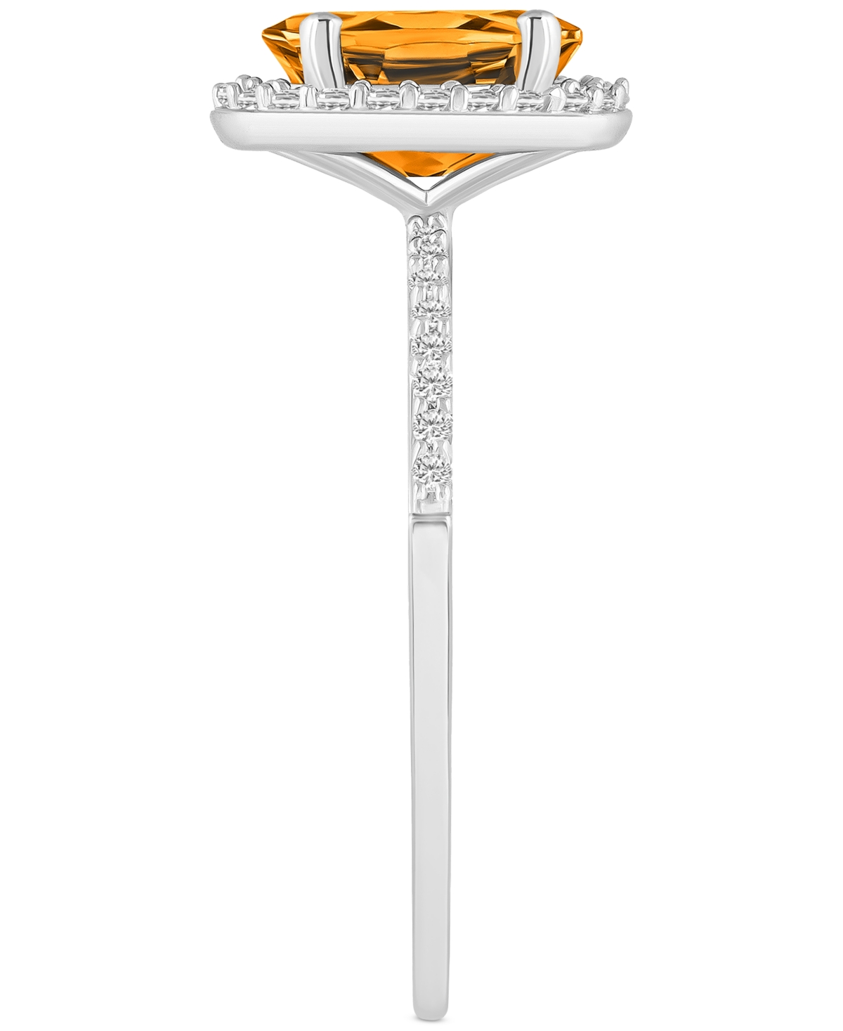 MACY'S BLUE TOPAZ (1-3/5 CT. T.W.) & LAB CREATED WHITE SAPPHIRE (1/5 CT. T.W.) OVAL HALO RING IN 10K WHITE  