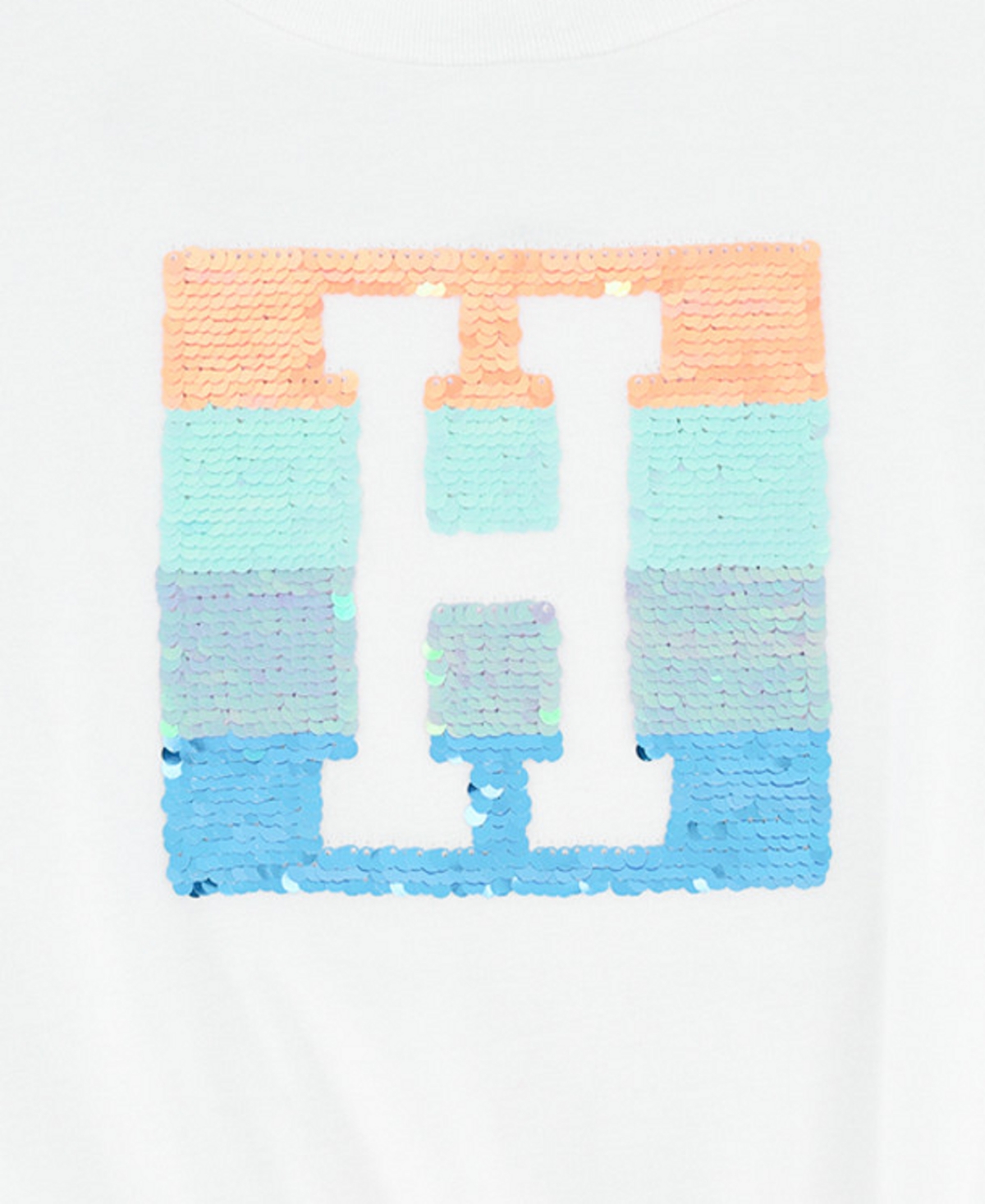 Tommy Hilfiger Big Girls Sequin Side Tie Short Sleeve T-Shirt