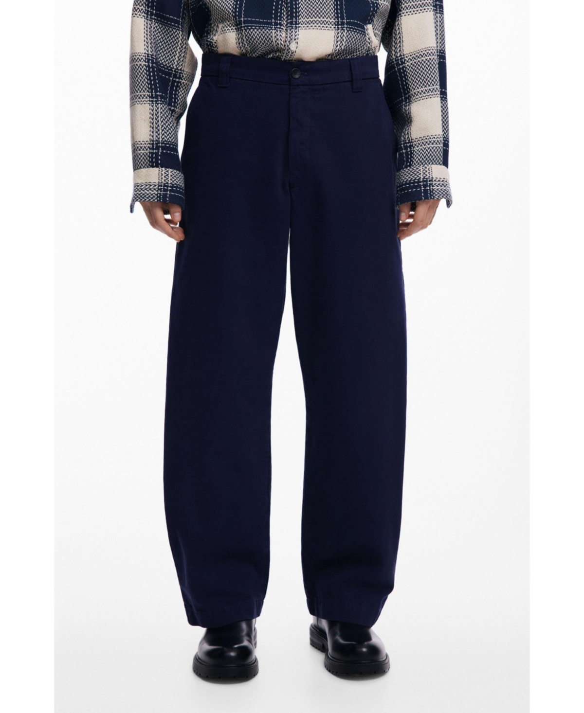 Men's Structured straight pants - Navy blue
