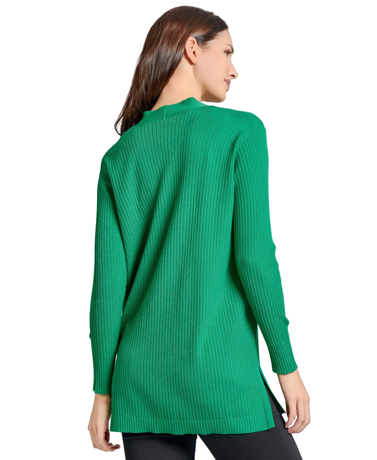 Jones New York Open Front Rib Cardigan In Kelly