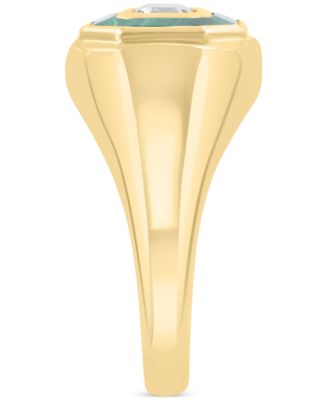 EFFY&reg; White Topaz (5/8 ct. t.w.) & Malachite Octagon Ring in 14k Gold-Plated Sterling Silver