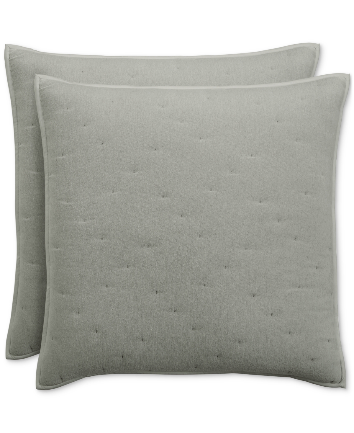 Reversible Chenille Quilted 2-Pc. European Sham Set, Exclusively at Macy's - Moss
