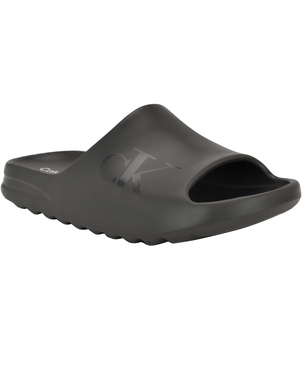 Calvin Klein Men's Olin Casual Slip-on Flat Slide In Dark Gray