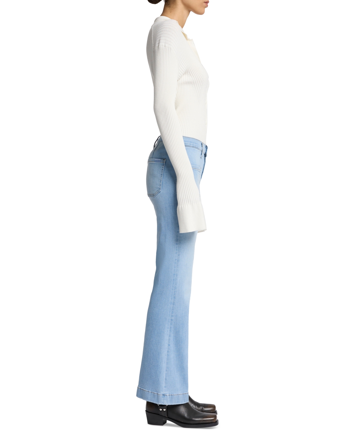Shop 7 For All Mankind Women's Dojo Tailorless Patch-pocket Bootcut Jeans In Sirte