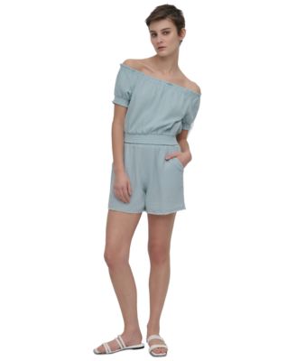 Women's Cotton Gauze Off-The-Shoulder Top