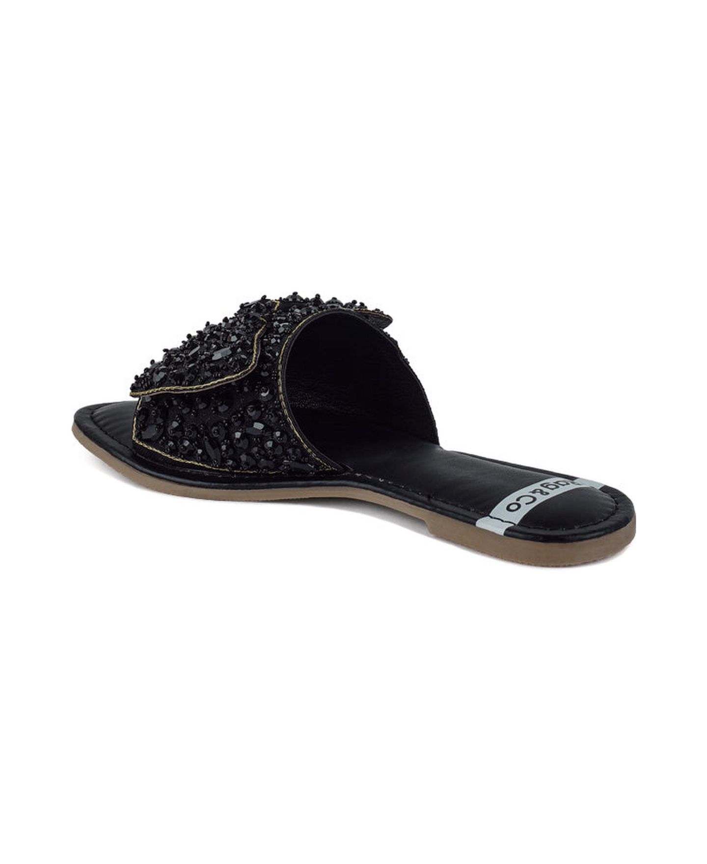 Женские балетки Rag & Co Pipa Big Bow Beaded Flats, цвет: Чёрный — фото 3