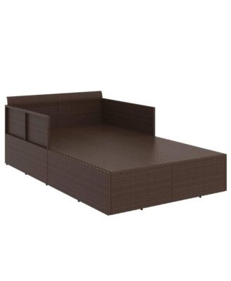 Sunbed with Cushions 71.7"x46.5"x24.8" Poly Rattan
