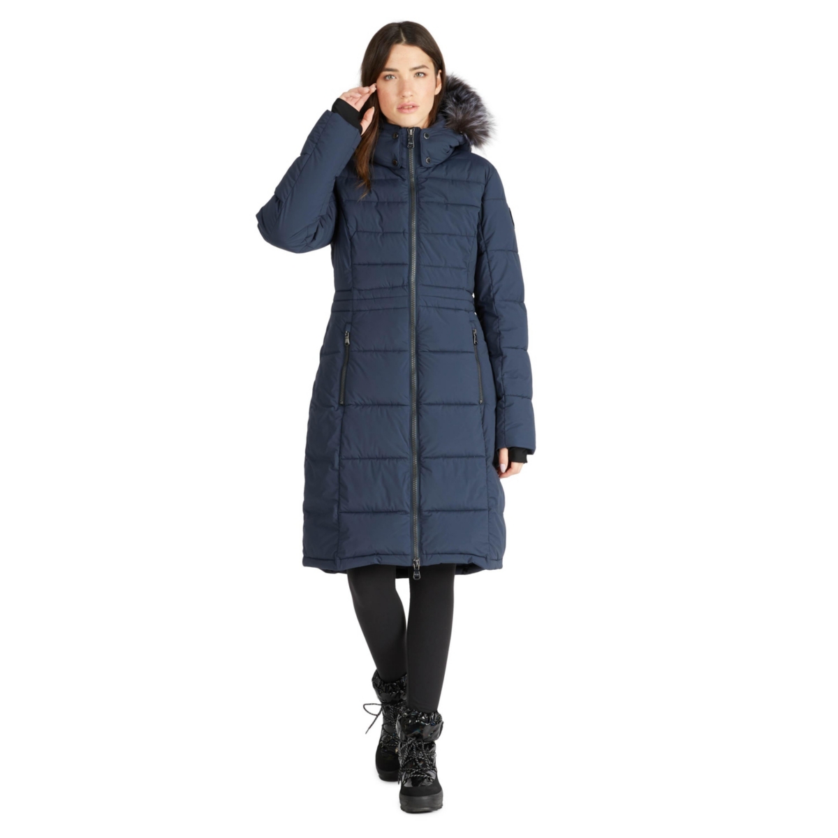 Women's Jupiter Stretch Long Quilted Puffer - Navy