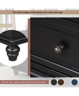 1 Count 3-Drawer Storage Wood Cabinet, End Table with Pull out Tray