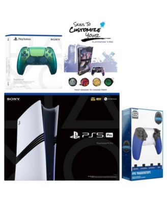 PlayStation 5 Pro with Extra Volcanic Red Controller, Trigger Stop Kit and MightySkins Decal Voucher Plus 2 Year CPS Extended Warranty