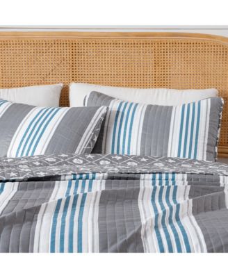 Coastal Microfiber Quilt Set With Shams