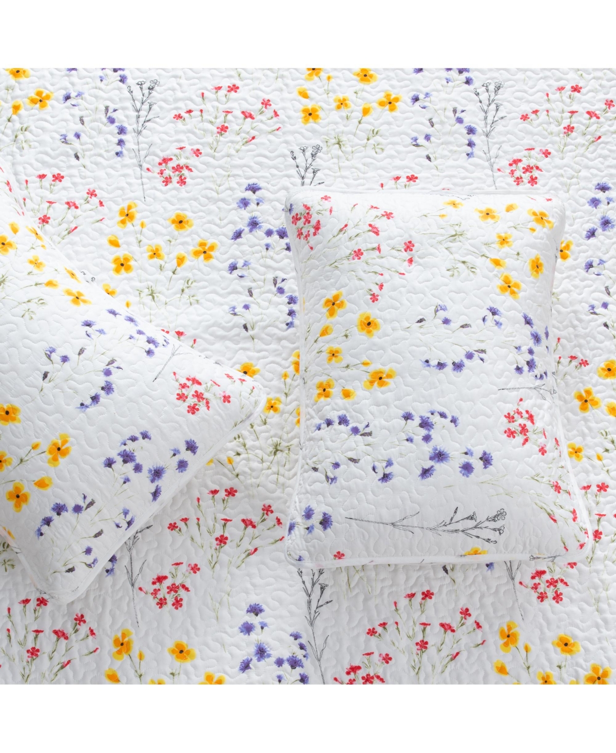 Linery & Co. Colorful Floral Microfiber Quilt Set With Shams