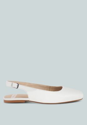 Rag and Co Womens Sozani Real Soft Leather Slingback Flats
