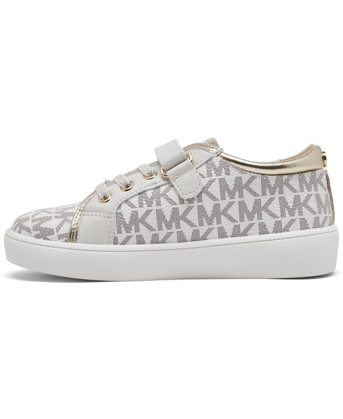 Michael Kors Toddler Girls Jem Ralley Casual Sneakers From Finish Line In Vanilla,pale Gold