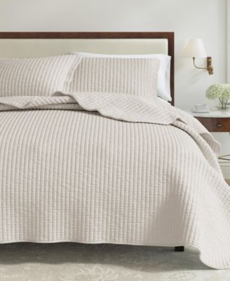Detailed Channel Stitch Microfiber Quilt Set With Shams