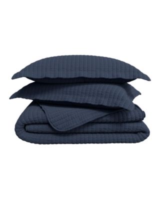 Detailed Channel Stitch Microfiber Quilt Set With Shams