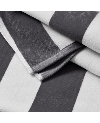 100% Cotton Velour Cabana Stripe Beach Towel, 4 Pack 30" x 60"