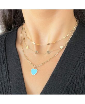 Turquoise Heart Padlock Charm 15 millimeters