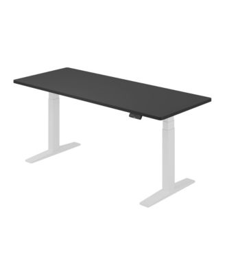 E7-COMMERCIAL 72  W Electric Adjustable Standing Desk, Rectangular Chipboard Top, White Base