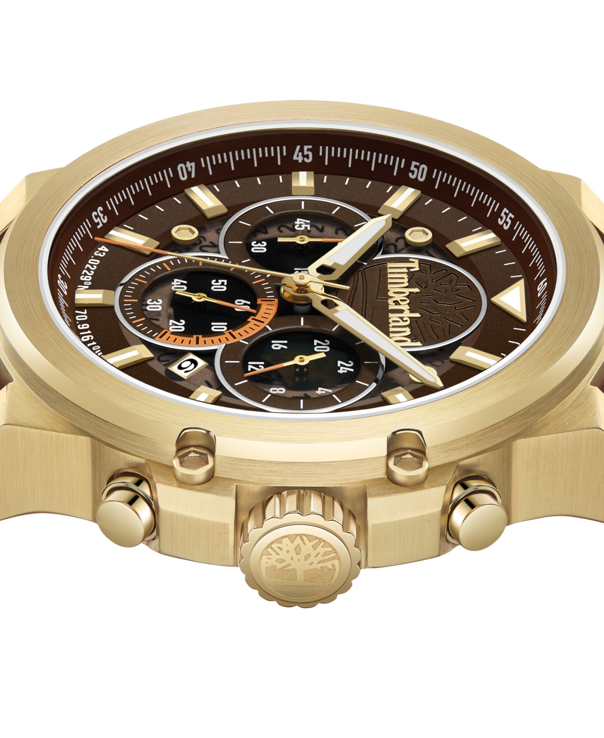 Timberland Men's Dress Sport Brown Dark Genuine Leather Watch, 46mm In Brown Dark