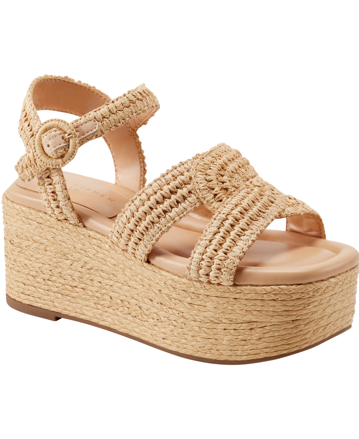 Marc Fisher Ltd Payley Ankle Strap Platform Sandal In Light Natural