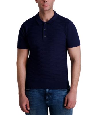 KARL LAGERFELD PARIS - Men's Textured Sweater Polo Shirt