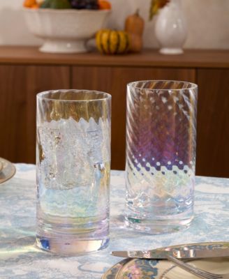 Tuscany Classics Iridescent Highball Glasses, Set of 4