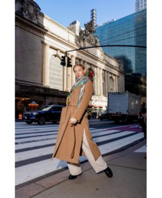 Double Sided Wool Silk Triangle Scarf Of Shapes Reconstruction