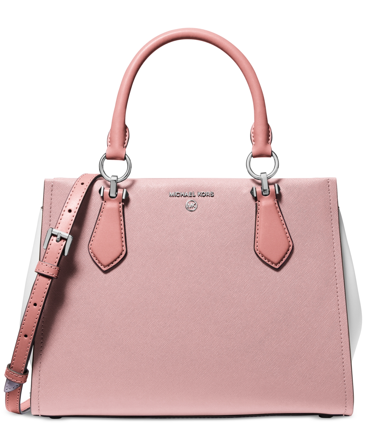 Michael Kors Michael  Marilyn Medium Leather Satchel In Smokey Rose Multi