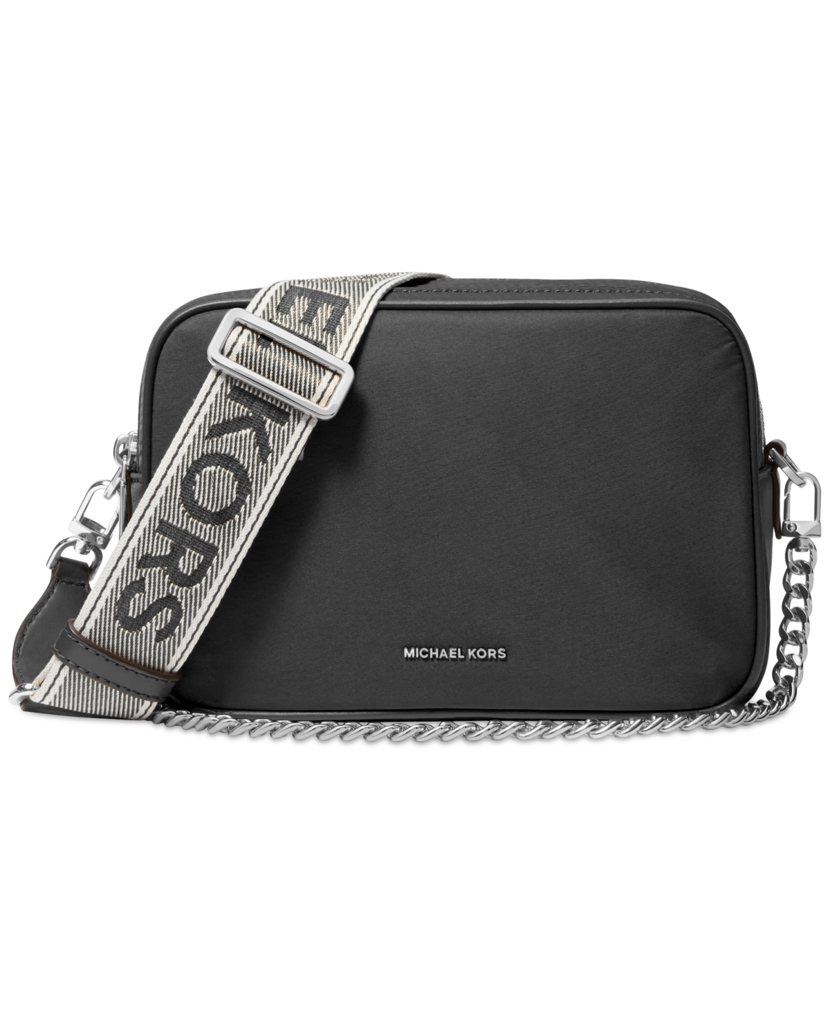 Michael Kors Michael  Bryant Mini Double Zip Chain Camera Crossbody In Black