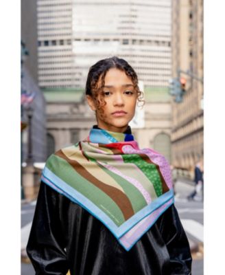 Double Sided Wool Silk Scarf Of Ocean Breeze