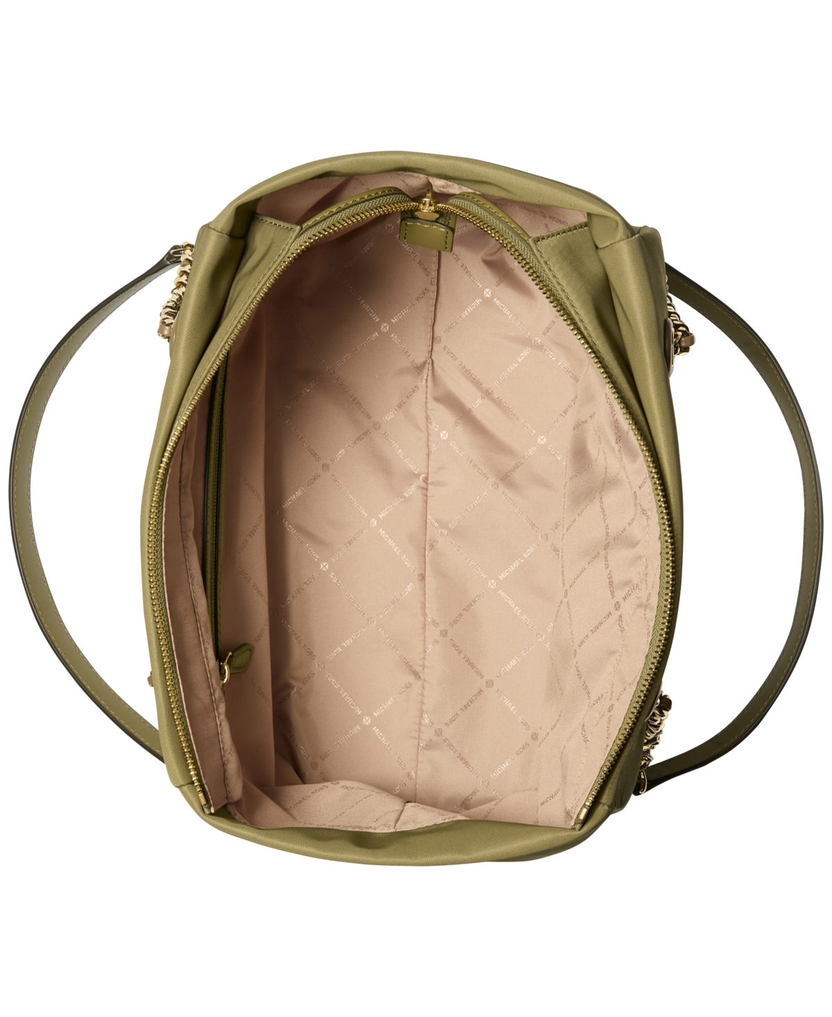 Michael Kors Michael  Georgia Zip Top Tote Bag In Safari Green