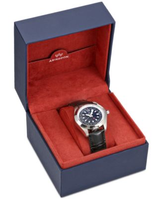 Women's Amelia Swiss GMT Black Leather Strap Watch 40mm