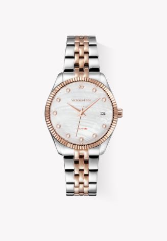 Women's Watch 32mm Dial Calendar Stainless Steel Strap Victoria
