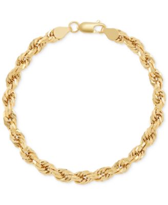 Macy's - Lightweight Rope Chain Bracelet (5.5mm) in 10k Yellow Gold