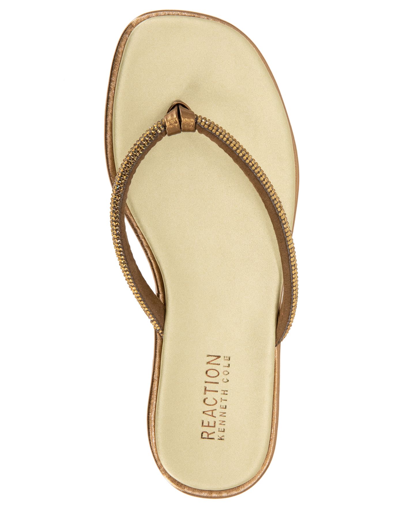 Женские сандалии Kenneth Cole Reaction Wynwood Crystal Strap Flat, цвет: Бронзовый — фото 4