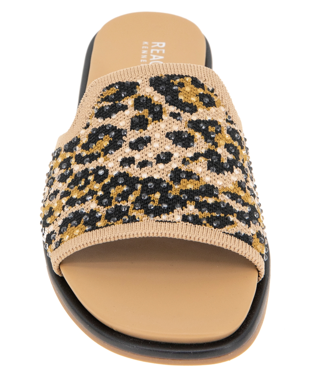Kenneth Cole Reaction Women's Warmth Slide Flat Sandals In Leopard Knit