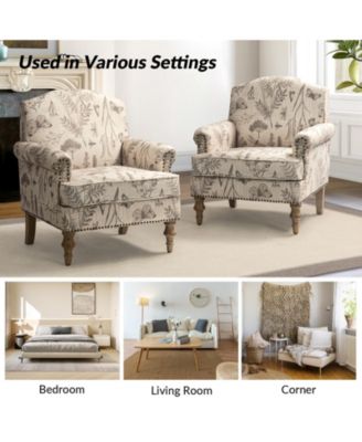 Lakeydra Farmhouse Style Armchair with Pattern Design