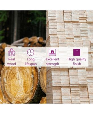 Footstool Natural Pine Solid Pinewood 27.6 x 27.6 in Modular