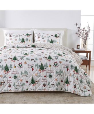 Linery and Co. Reversible Holiday Quilt Set with Shams