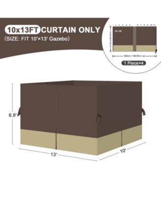 10' x 13' Gazebo Curtain Set Protecting Privacy Side Walls 4 Panels, Curtain Only