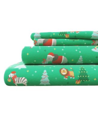 Ultra-Soft Turkish Cotton Flannel Christmas Print Sheet Set