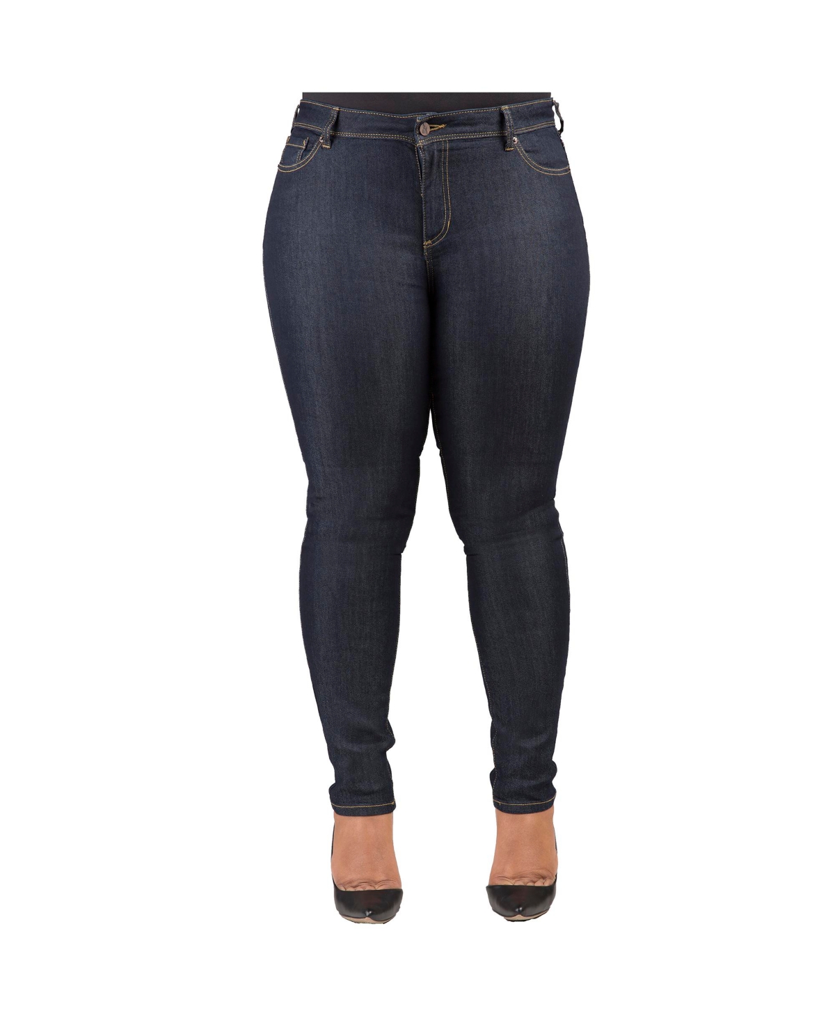 Plus Size Curvy-Fit Basic 5 Pockets Skinny Jeans Raw 31 - Raw blue