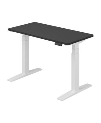 E7-COMMERCIAL 48  W Electric Adjustable Standing Desk, Rectangular Chipboard Top, White Base
