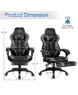 Adjustable Gaming Chair with Footrest for Home Office