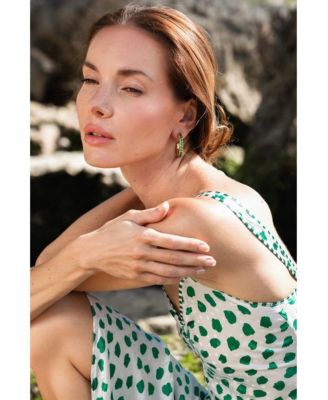 Serena Molten Gemstone Hoop Earrings