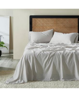 Cotton Linen Blend Deep Pocket  Bed Sheet Set, Twin XL