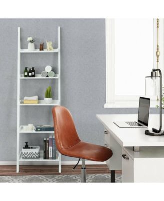 5-Tier Wall-leaning Ladder Shelf Display Rack for Plants and Books